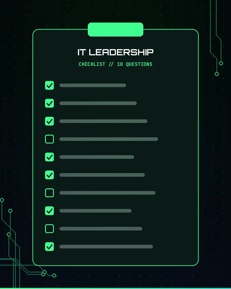 IT leadership checklist with ten questions